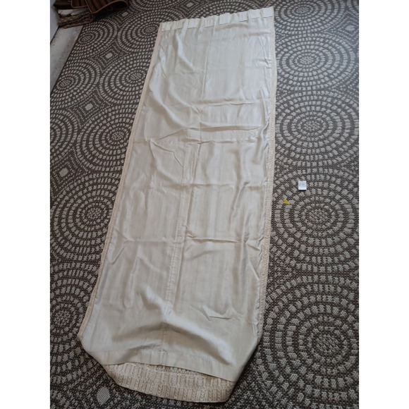 VTG Brocade Lace Cream‎ Curtain Panel Fully Lined Ivory 30"x86" Romantic Cottage - Picture 5 of 8